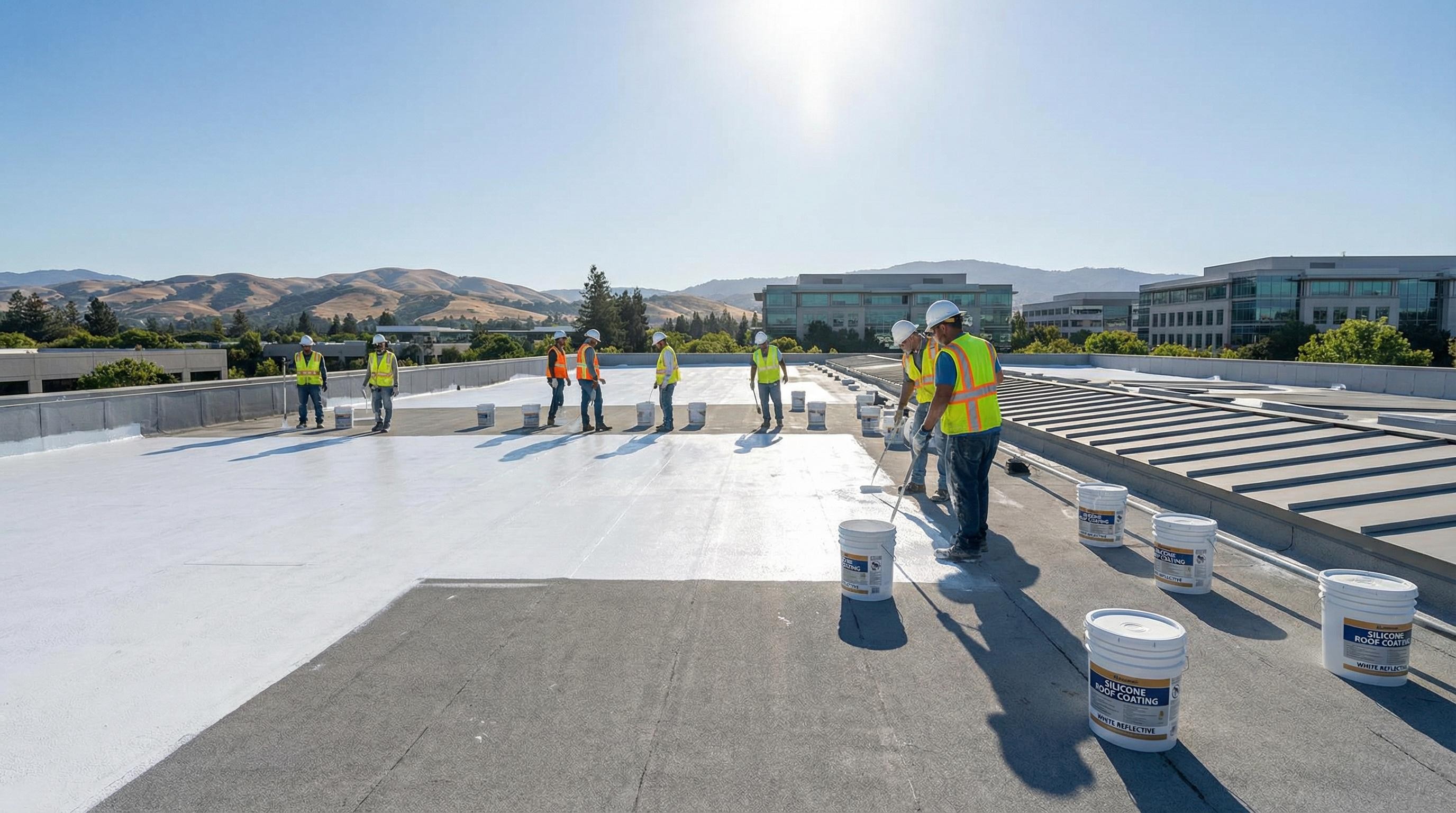 Professional Emergency Tarping completed by Silicon Valley Roof Repairs in Mountain View, CA near Googleplex.