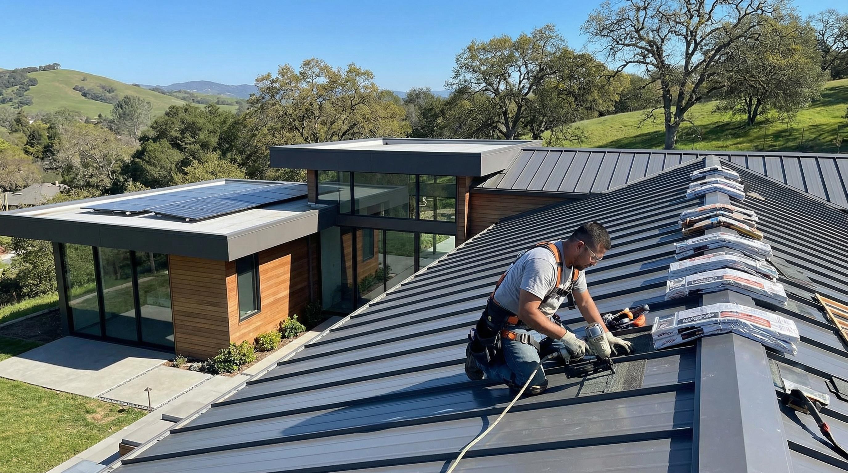 Professional Flashing Repair completed by Silicon Valley Roof Repairs in Cupertino, CA near De Anza College.