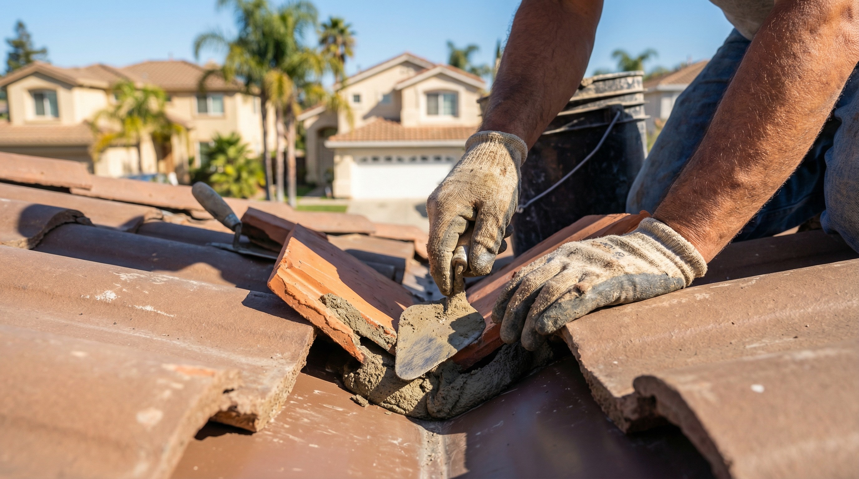 Professional Gutter Cleaning completed by Silicon Valley Roof Repairs in Santa Clara, CA near Levi's Stadium.