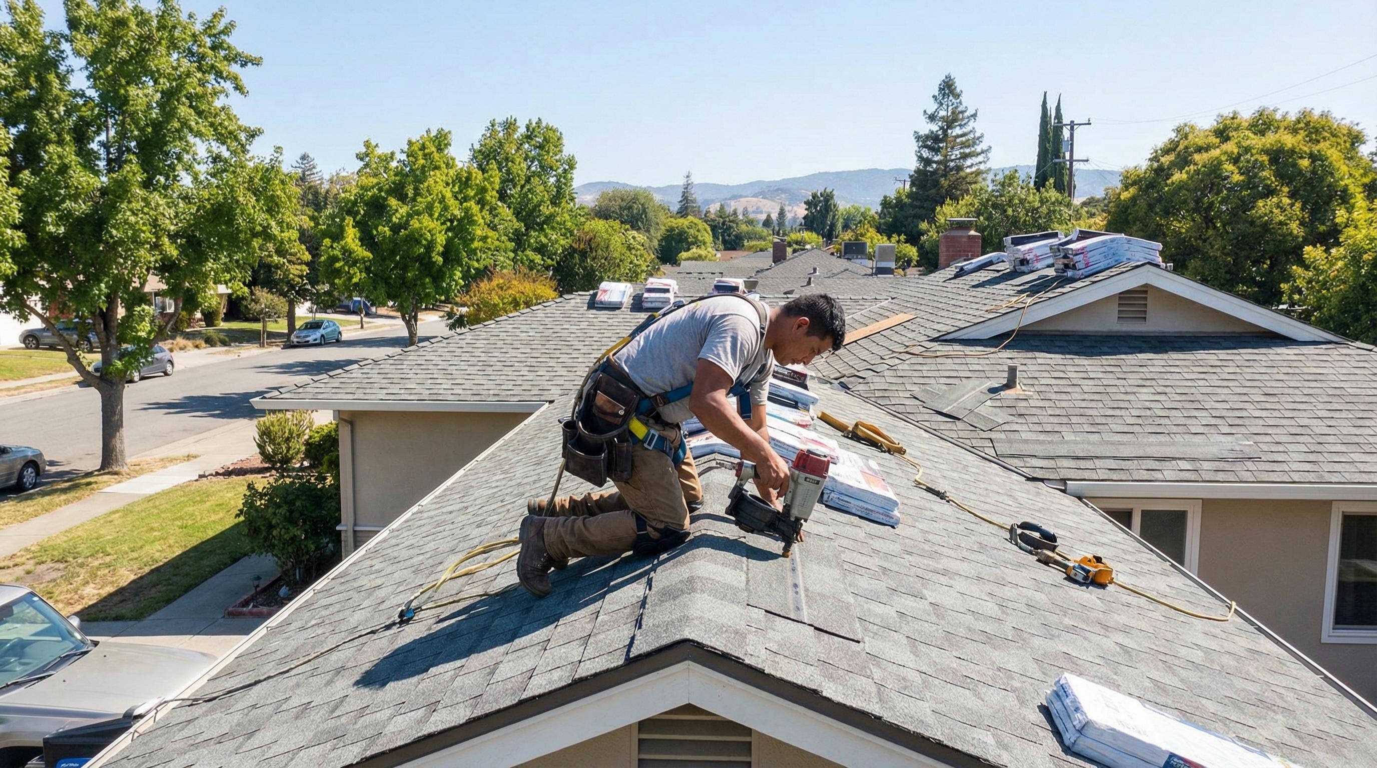 Professional Gutter Cleaning completed by Silicon Valley Roof Repairs in Sunnyvale, CA near Downtown Sunnyvale.
