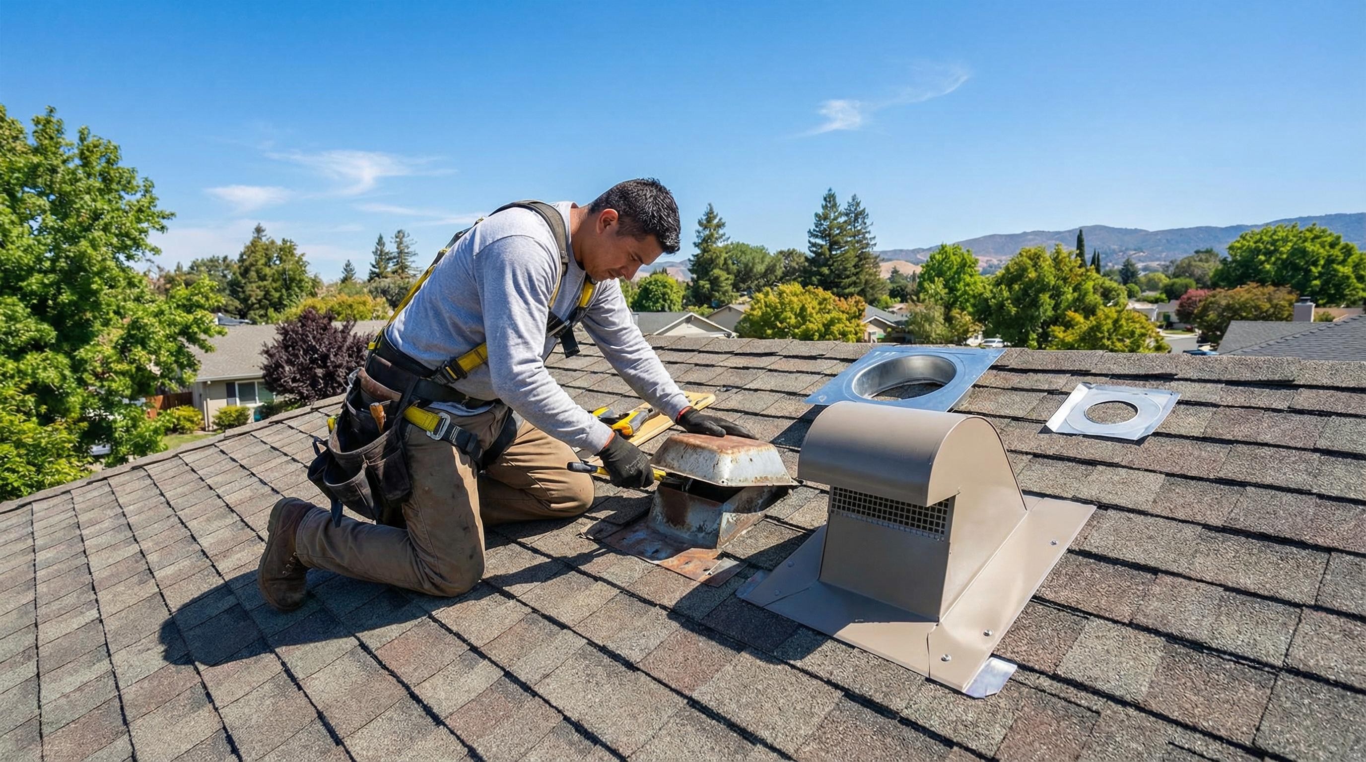 Professional Leak Repair completed by Silicon Valley Roof Repairs in Sunnyvale, CA near Downtown Sunnyvale.