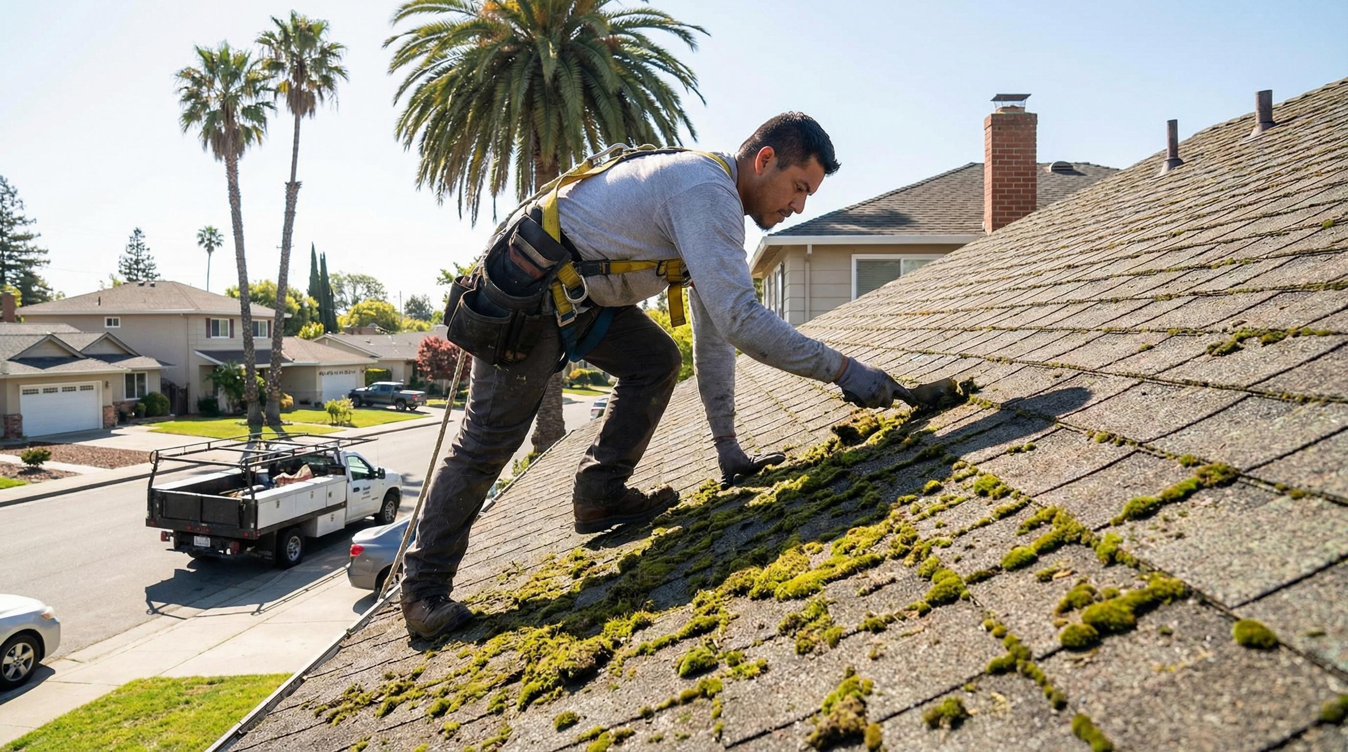 Professional Shingle Repair completed by Silicon Valley Roof Repairs in Sunnyvale, CA near Downtown Sunnyvale.